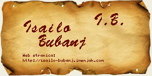 Isailo Bubanj vizit kartica
